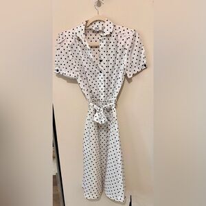 Vintage Breli Originals - Made in America - White Polka Dot Dress